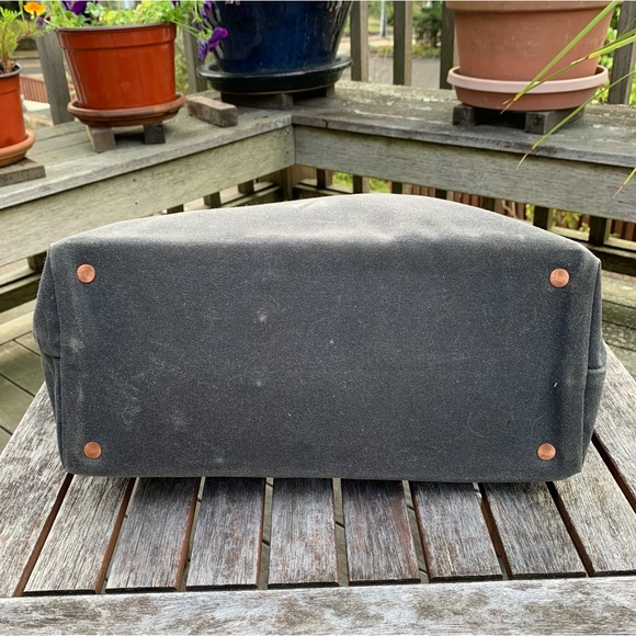 Hardmill Waxed Canvas Charcoal Gray Market Tote - Picture 9 of 16